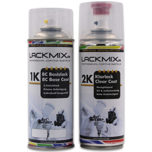 130-1 Mystic Silver Met / für Volvo / Spraydosen-Lackspray Autolack Sets: Basislack + 2K Klarlack