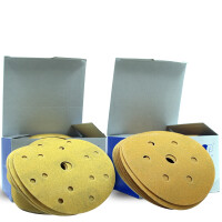 Schleifscheiben 150mm. Klett. 6/7 oder 15 Loch / MP GoldPlus / Alle Körnungen und Mengen. 15 Loch  80 / 100 St. (1 VE)