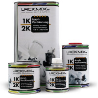 Acryl Verdünnung für 1K / 2K Acryllacke, Klarlacke, Grundierungen, Basislacke / Lackmix 0,25 Liter