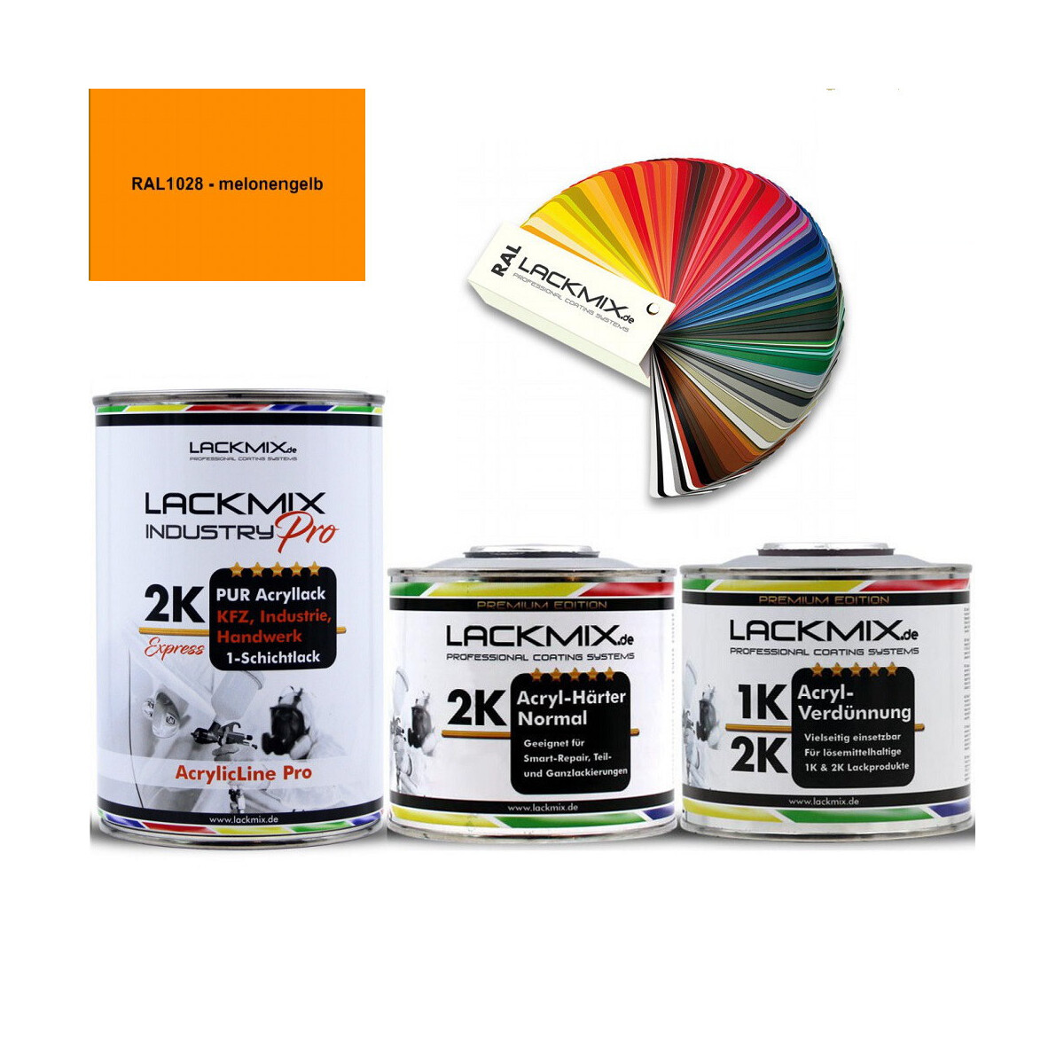 LudwigLacke RAL 1028 Melonengelb – 2K Premium Spraydose 400 Ml, Für Innen & Außen