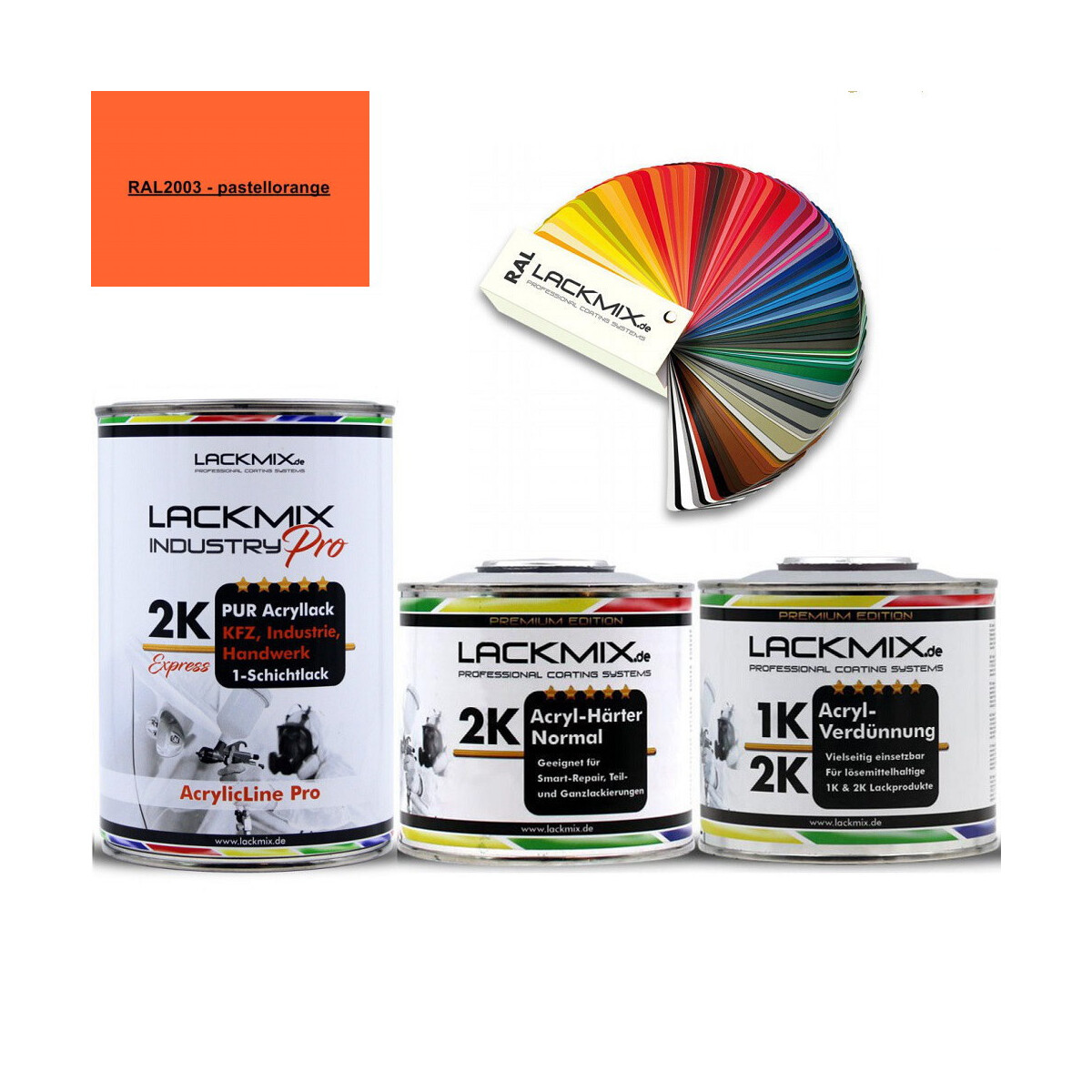 TRISTARcolor 2K Acryl Sprühdose RAL 2003 Pastellorange Matt – 400 Ml, Schnelltrocknend Für Profis & Hobby