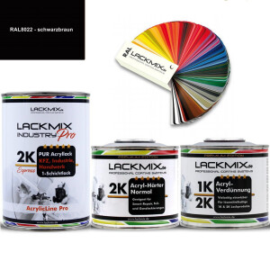 2K Lack RAL 8022 Schwarzbraun / RAL Acryl Express...